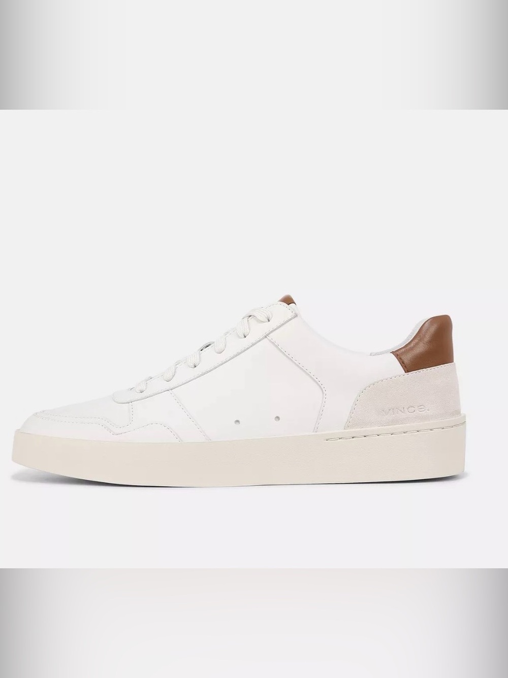 VINCE NWOT $275 Peyton Leather Sneaker 10.5 White/ Brown